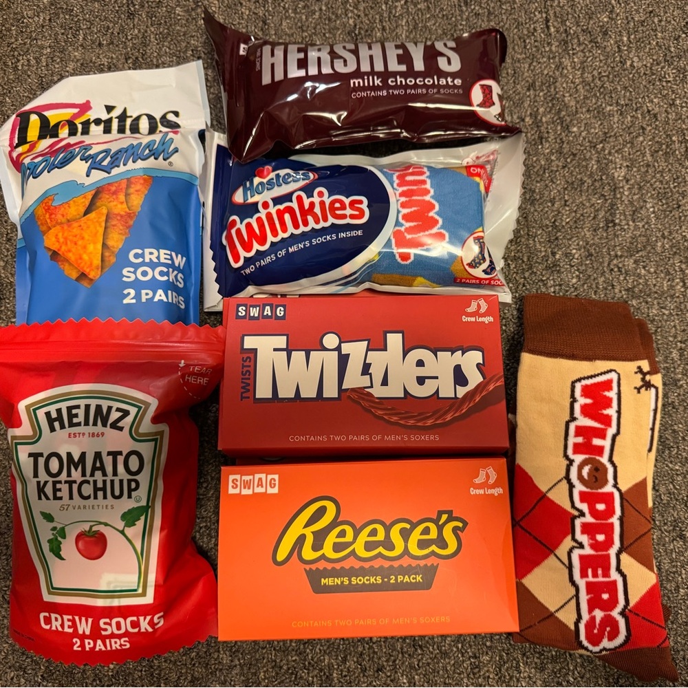 Snack-Themed Crew Socks Set of 12